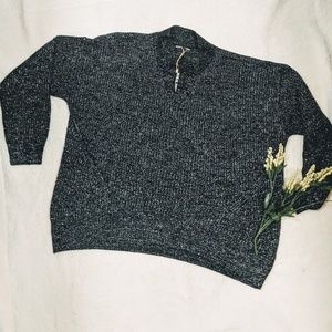 🆕 Moral Fiber Black & Silver Choker Sweater 3 NWT